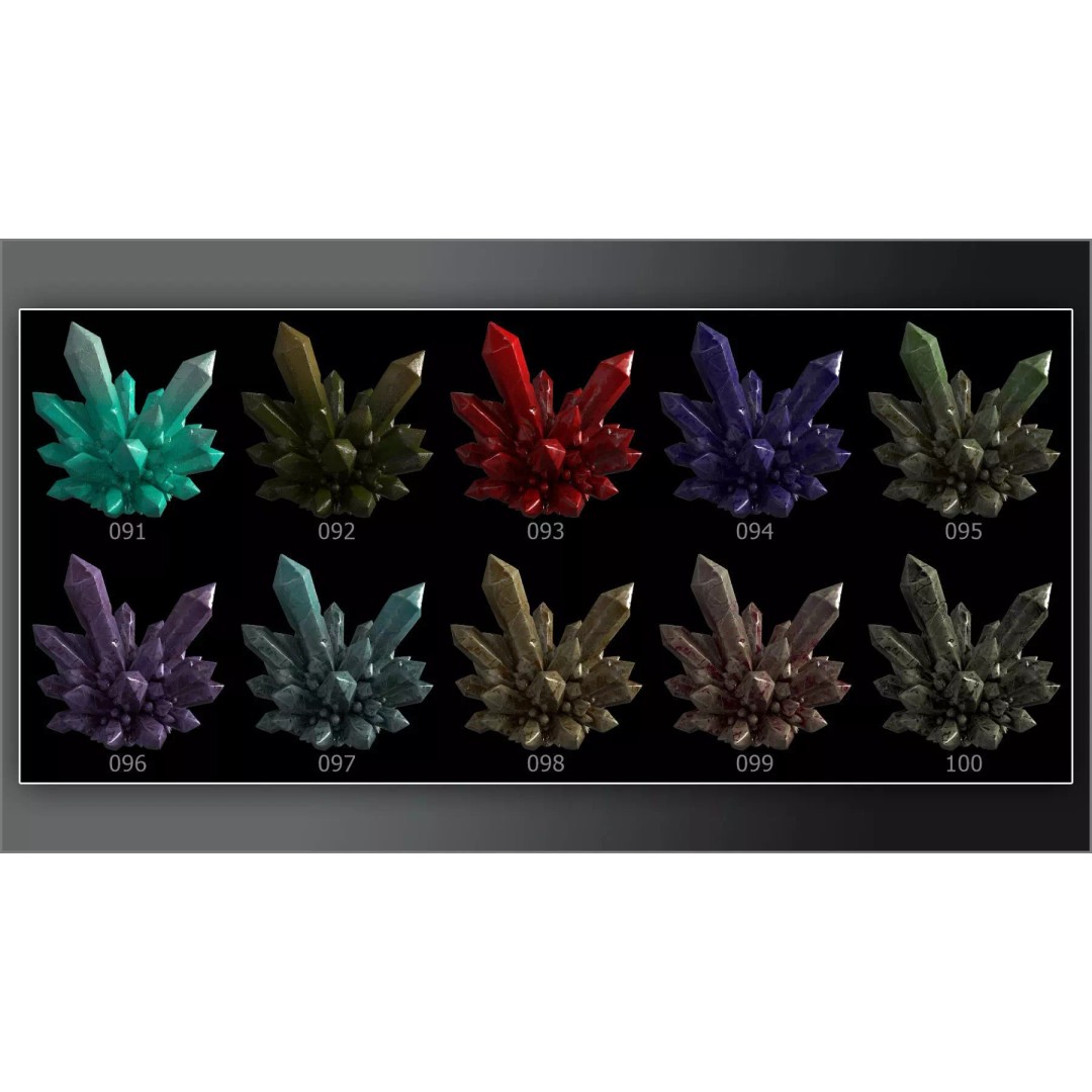 100 Gemstone Smart Materials 3D Model – PBR Textures for Substance Painter - View 14