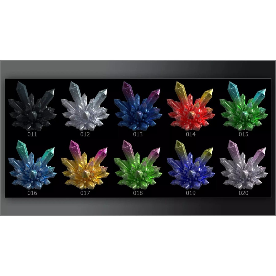 100 Gemstone Smart Materials 3D Model – PBR Textures for Substance Painter - View 6