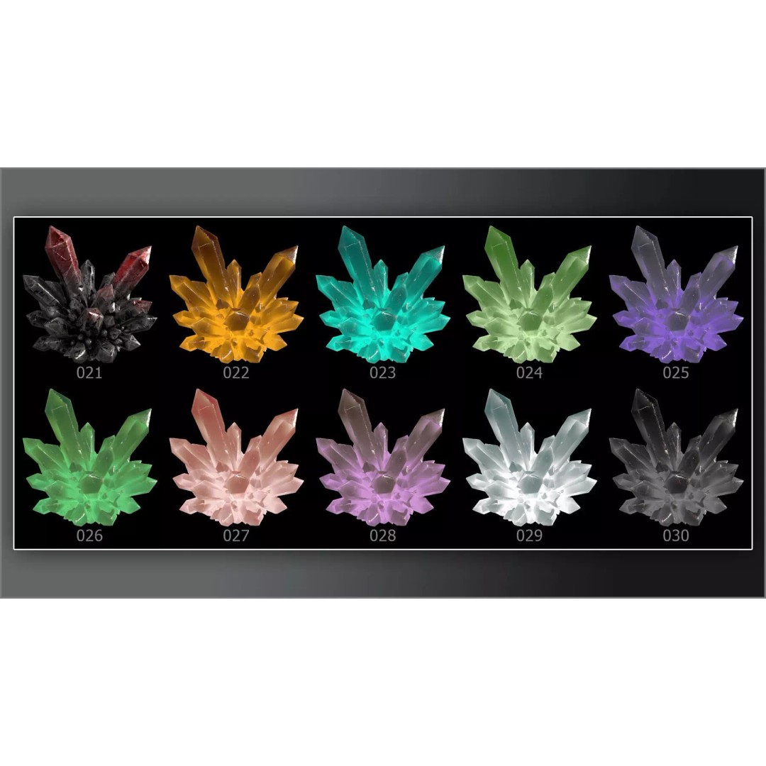 100 Gemstone Smart Materials 3D Model – PBR Textures for Substance Painter - View 7