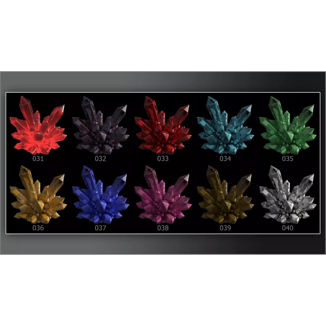 100 Gemstone Smart Materials 3D Model – PBR Textures for Substance Painter - View 8