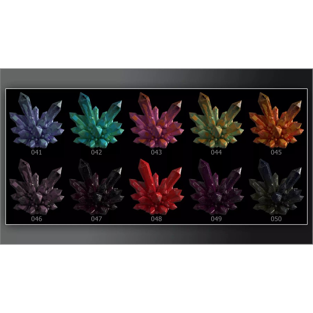 100 Gemstone Smart Materials 3D Model – PBR Textures for Substance Painter - View 9