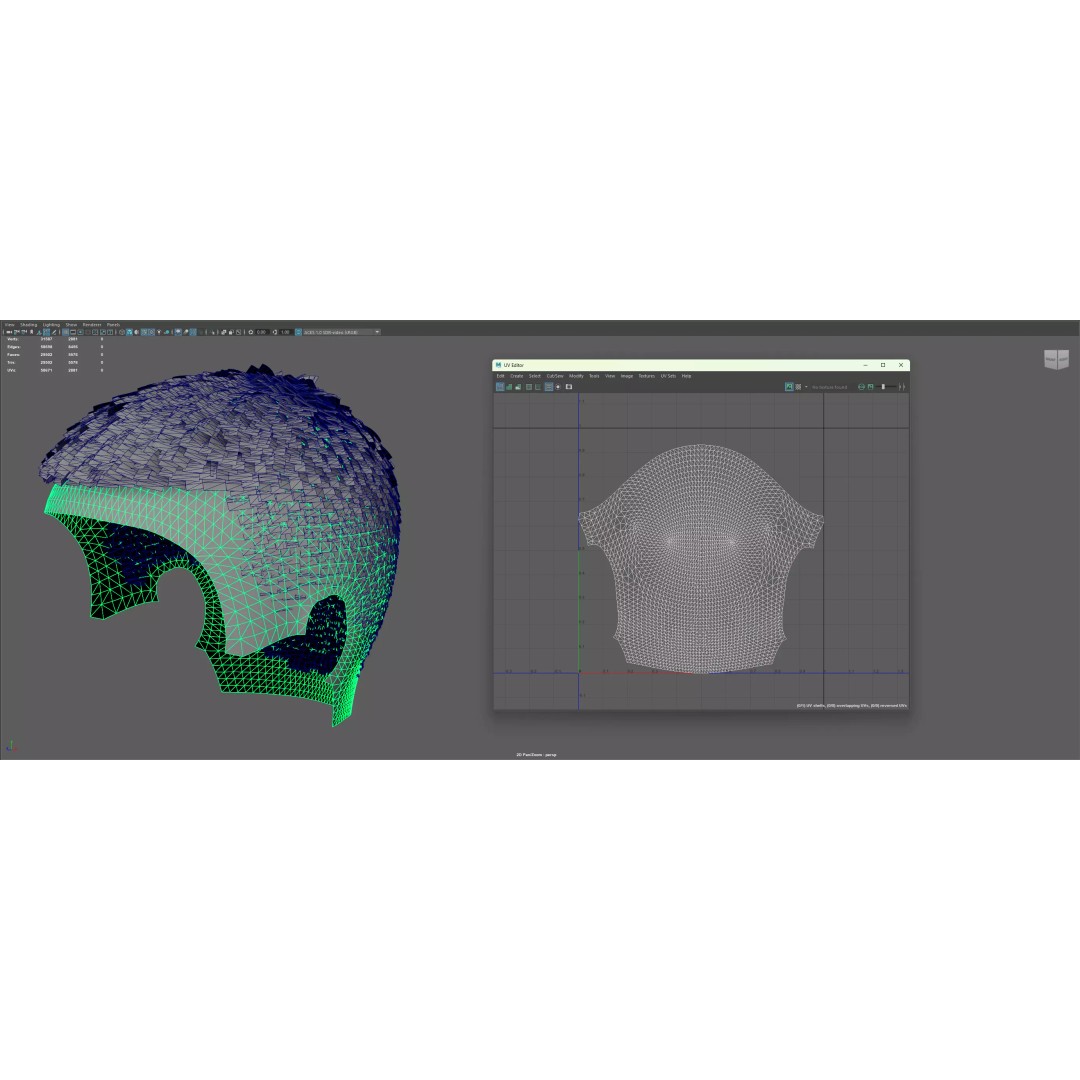 Buzz Cut Fade 3D Model – Low Poly Game-Ready Hair Asset, FBX - View 11