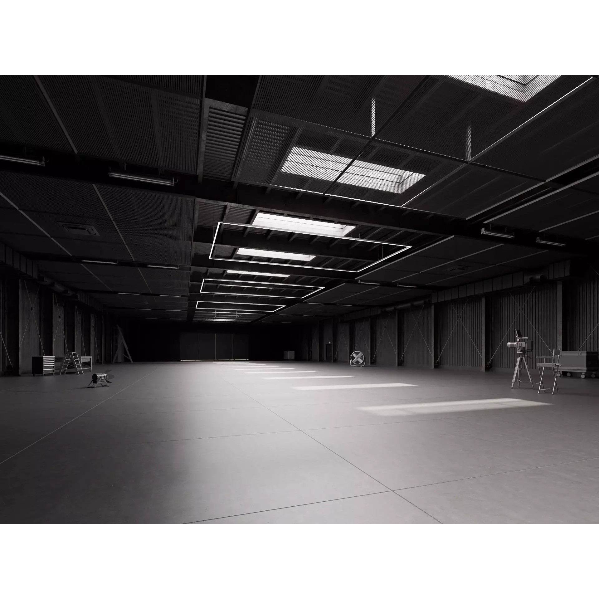 Hangar Interior V3 - Low-Poly Game-Ready 3D Model - View 2