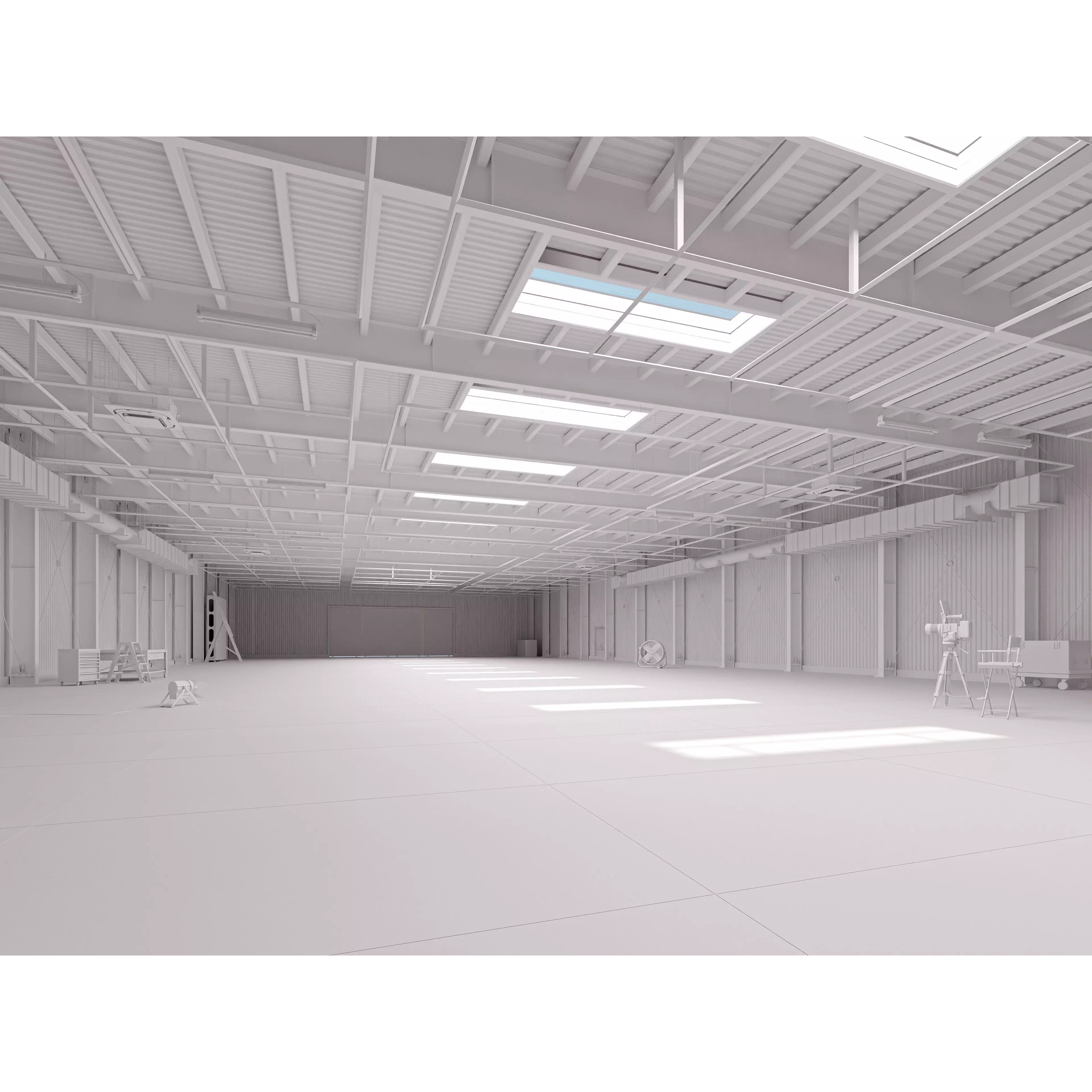 Hangar Interior V3 - Low-Poly Game-Ready 3D Model - View 3