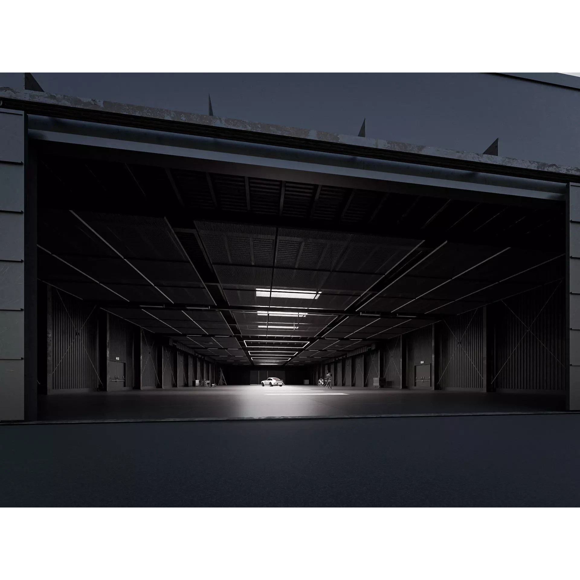 Hangar Interior V3 - Low-Poly Game-Ready 3D Model - View 6