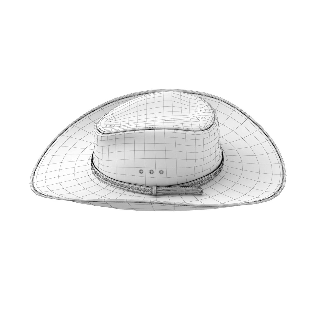 Cowboy Hat 3D Model – Realistic PBR Textured Headwear, FBX/OBJ