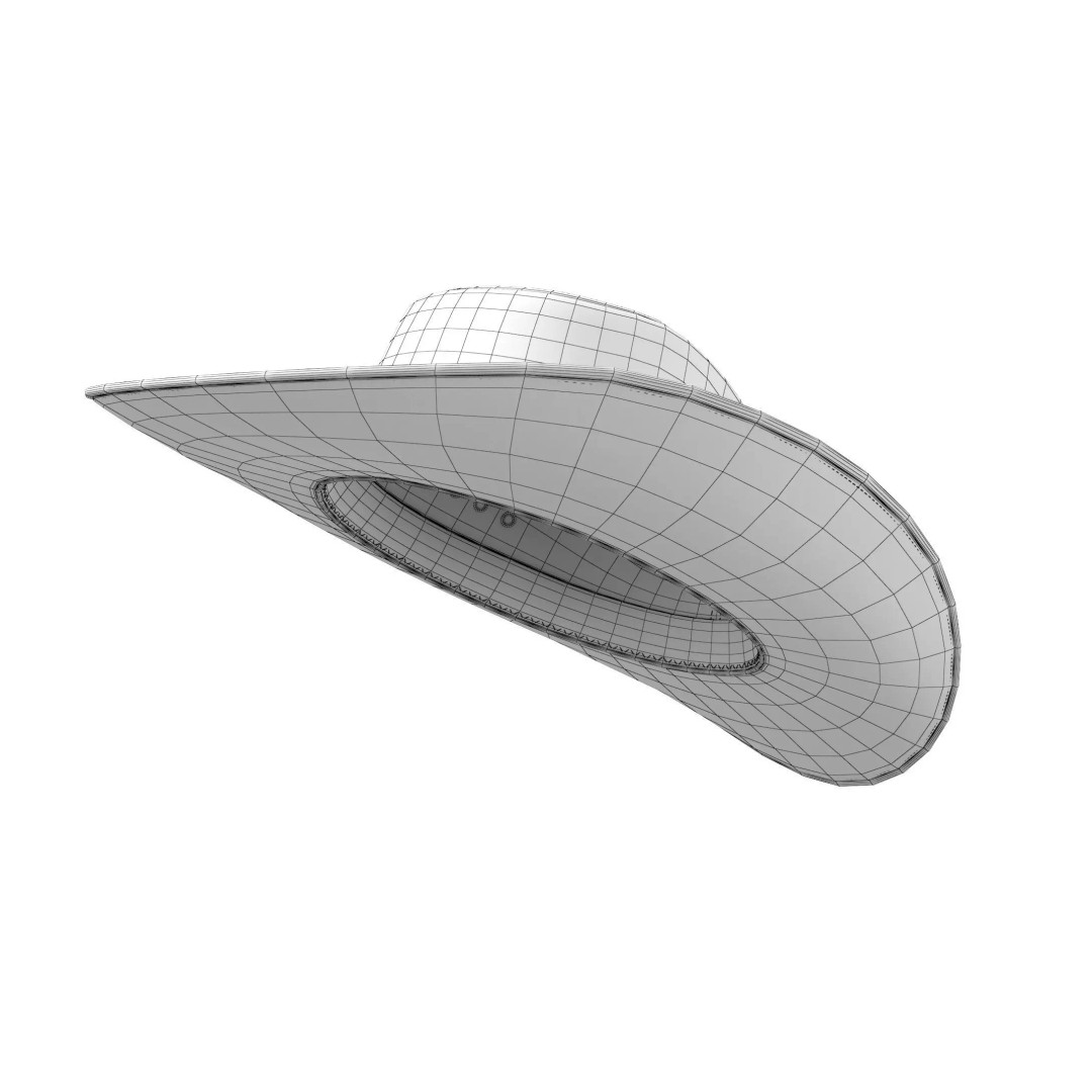 Cowboy Hat 3D Model – Realistic PBR Textured Headwear, FBX/OBJ - View 13