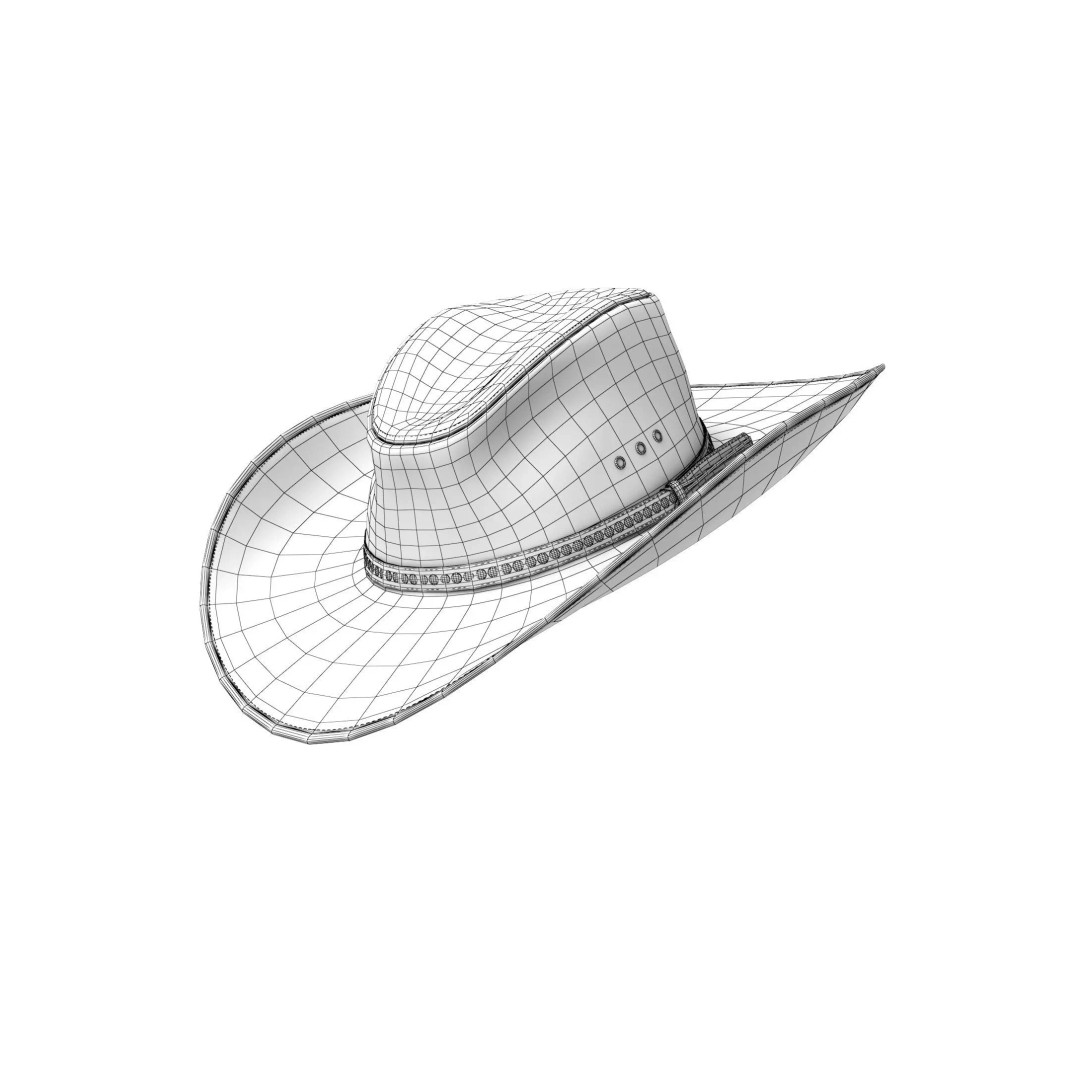 Cowboy Hat 3D Model – Realistic PBR Textured Headwear, FBX/OBJ - View 14