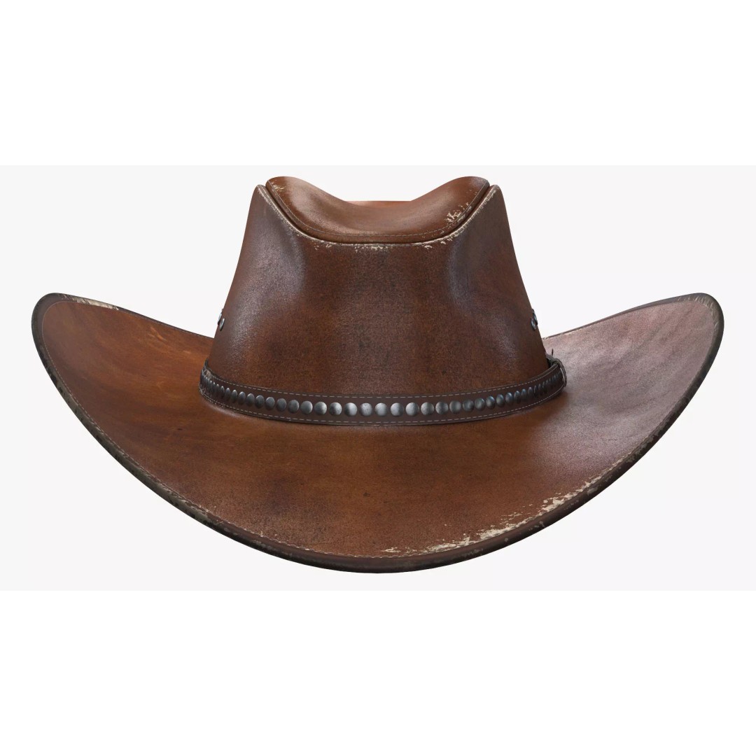 Cowboy Hat 3D Model – Realistic PBR Textured Headwear, FBX/OBJ - View 3