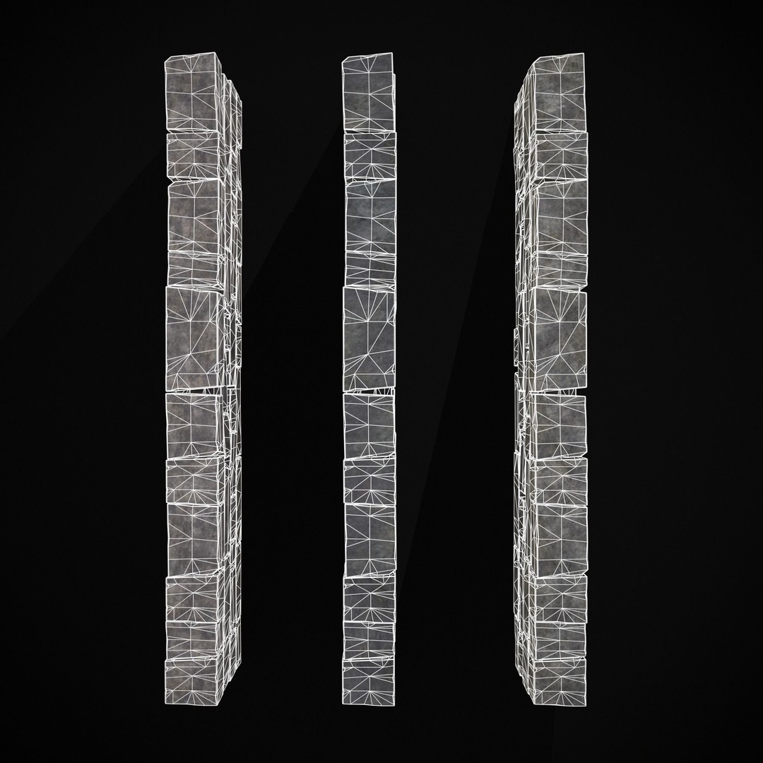Medieval Cut Brick Wall 3D Model – Low Poly Game Asset, FBX, PBR Textures - View 7
