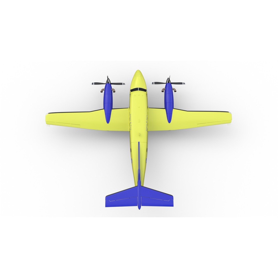 Beechcraft Hellenic Air Force 3D Model – Game-Ready Twin-Turboprop, Blender - View 12
