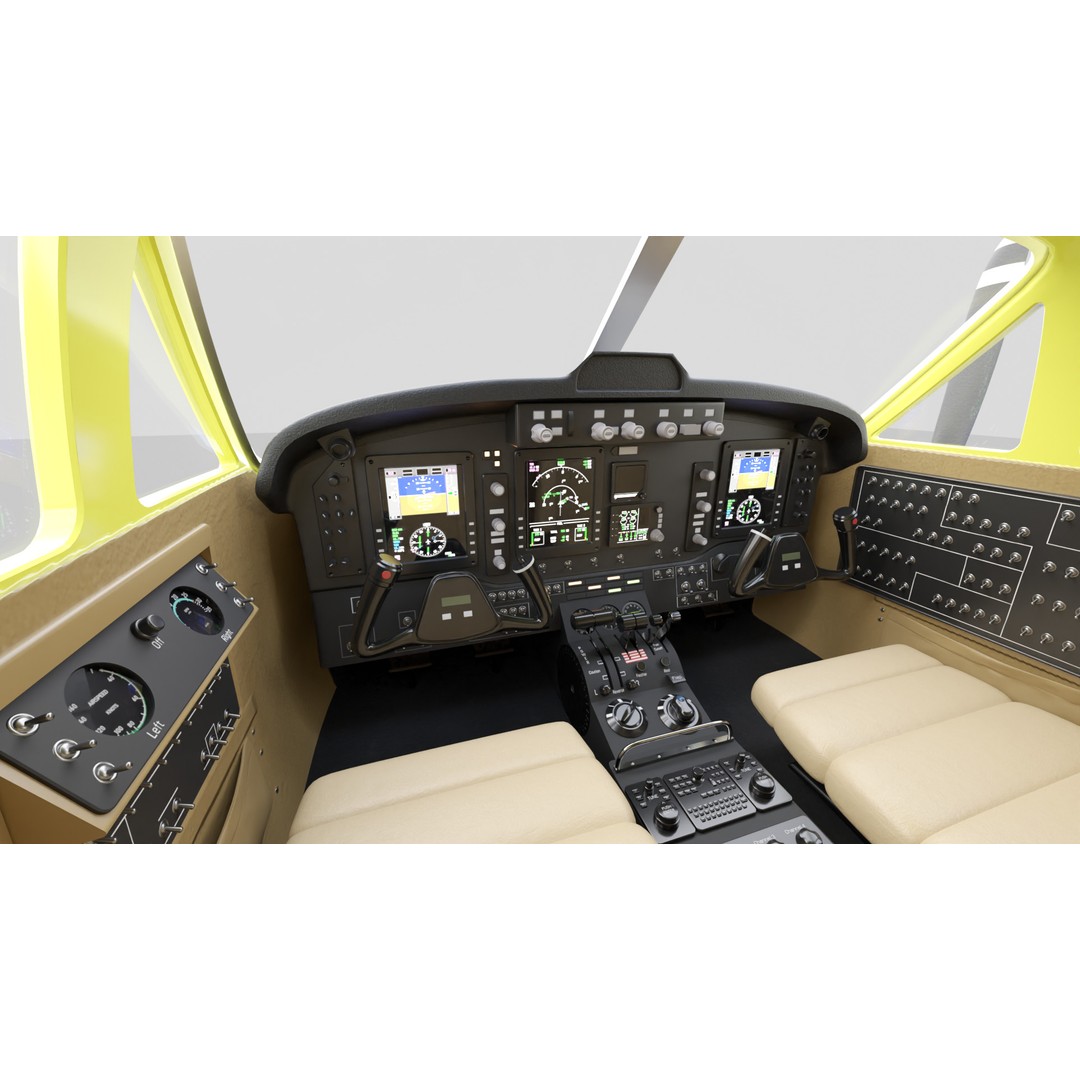 Beechcraft Hellenic Air Force 3D Model – Game-Ready Twin-Turboprop, Blender - View 14