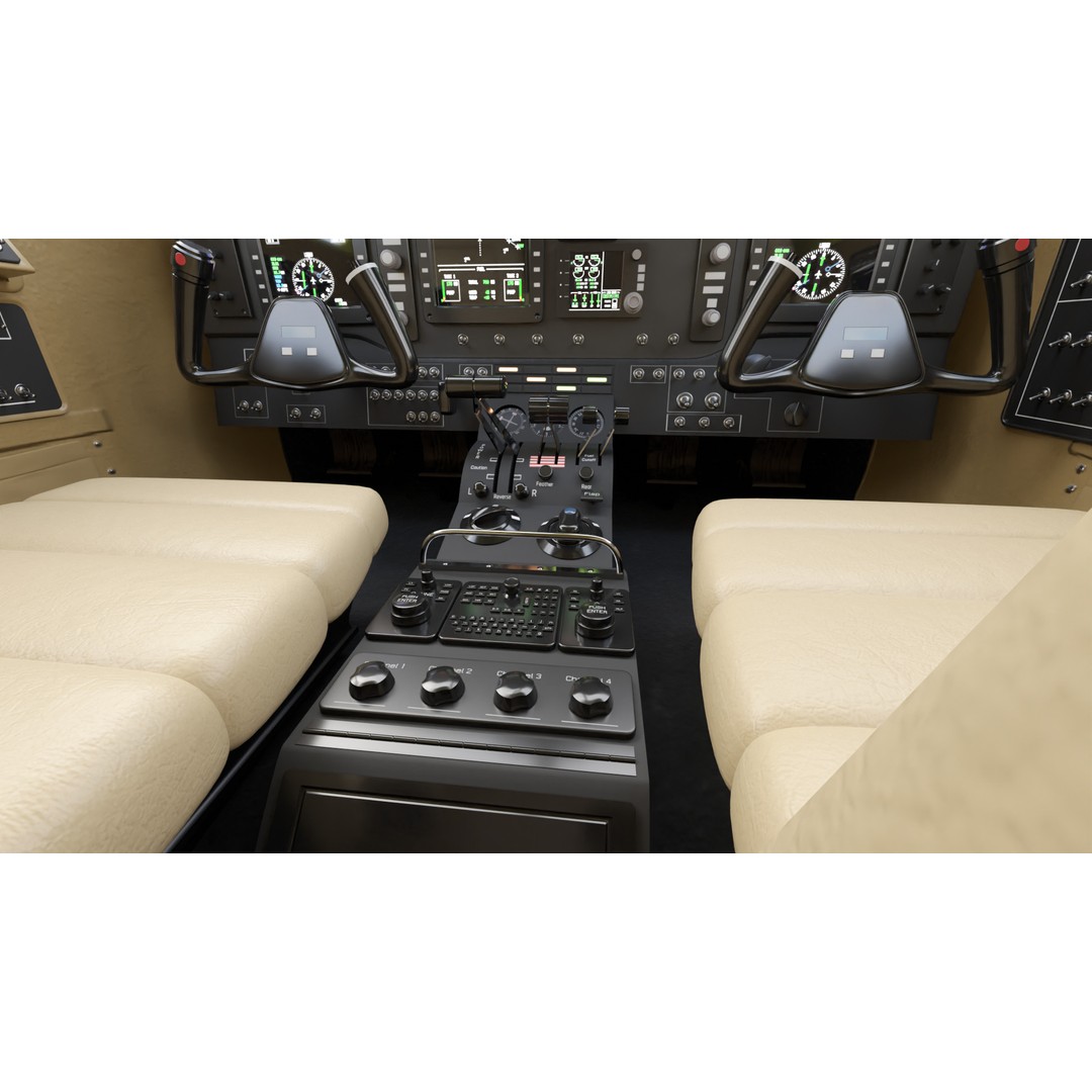 Beechcraft Hellenic Air Force 3D Model – Game-Ready Twin-Turboprop, Blender - View 15