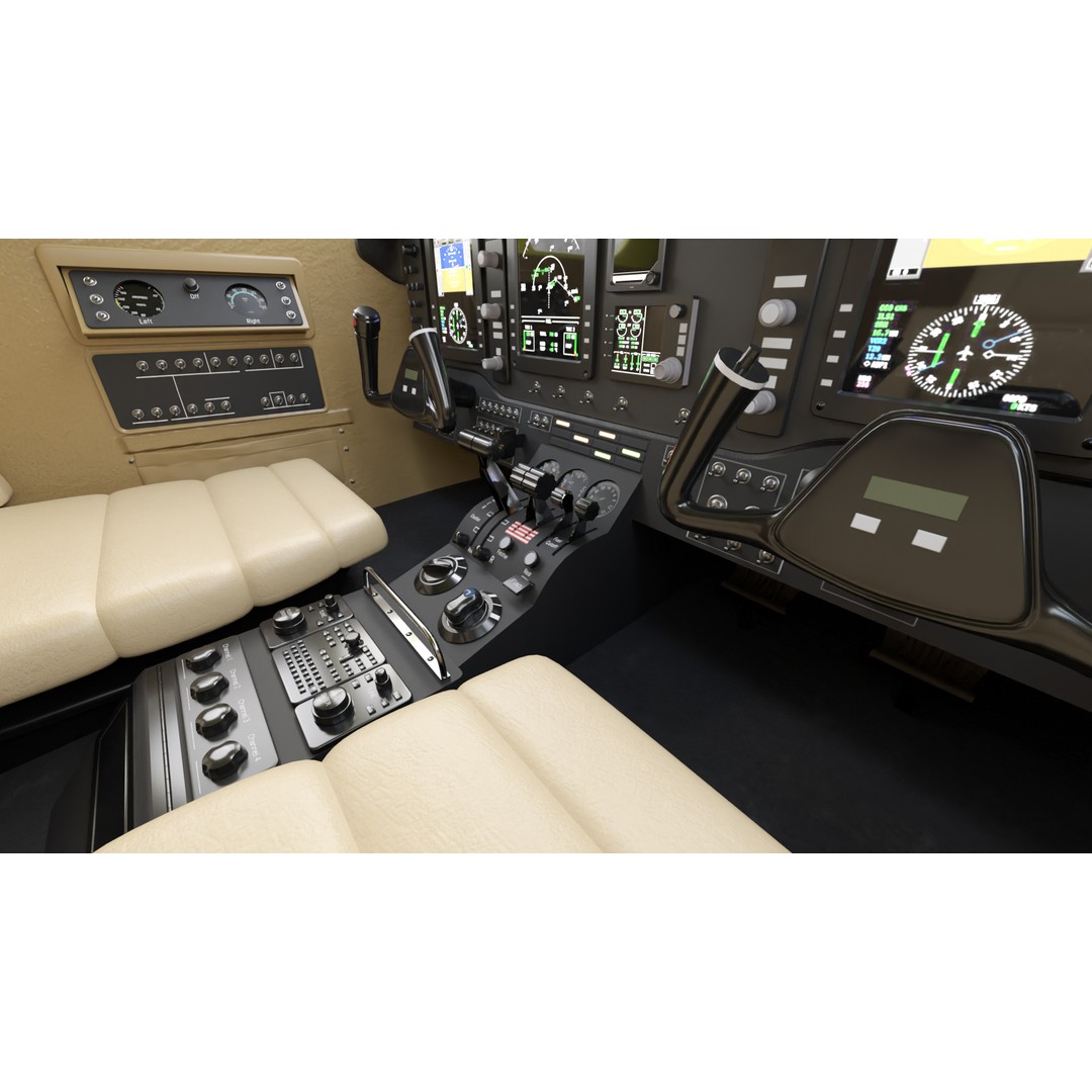 Beechcraft Hellenic Air Force 3D Model – Game-Ready Twin-Turboprop, Blender - View 16