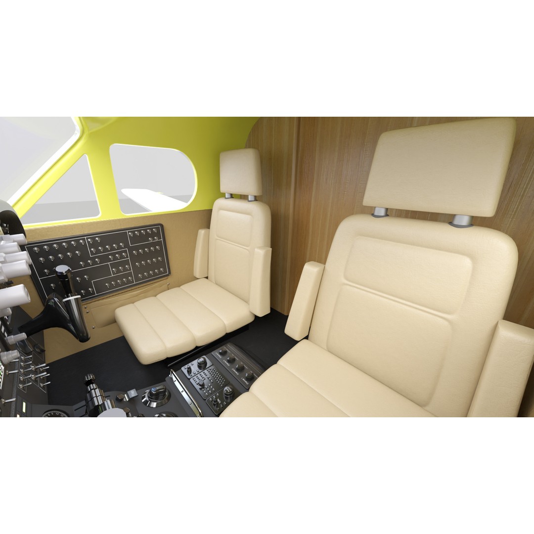 Beechcraft Hellenic Air Force 3D Model – Game-Ready Twin-Turboprop, Blender - View 17
