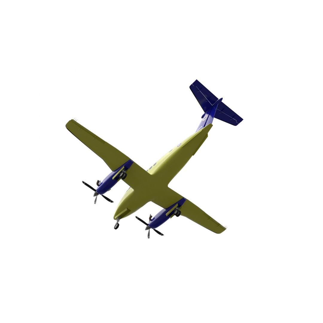 Beechcraft Hellenic Air Force 3D Model – Game-Ready Twin-Turboprop, Blender - View 19