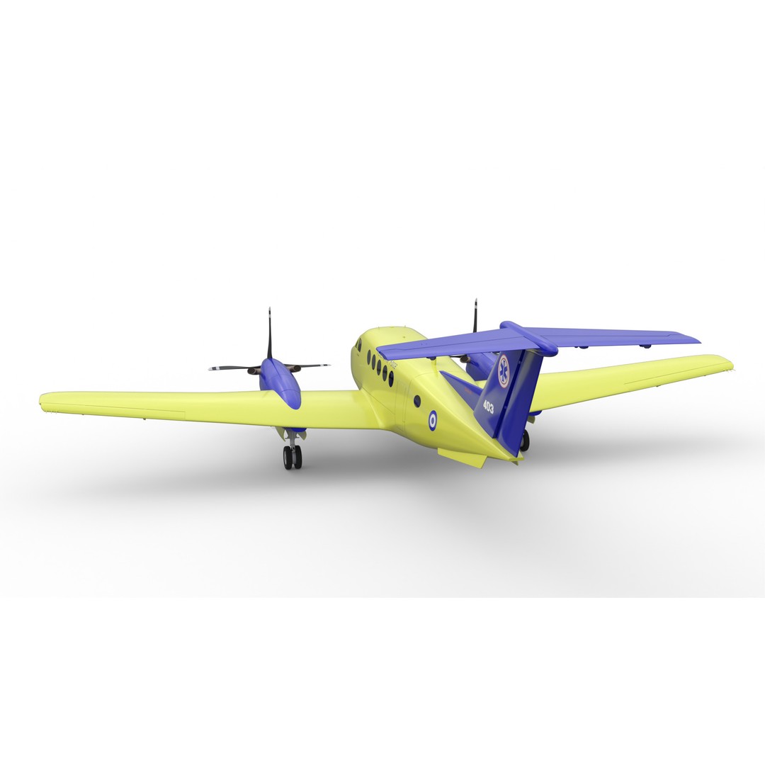 Beechcraft Hellenic Air Force 3D Model – Game-Ready Twin-Turboprop, Blender - View 5