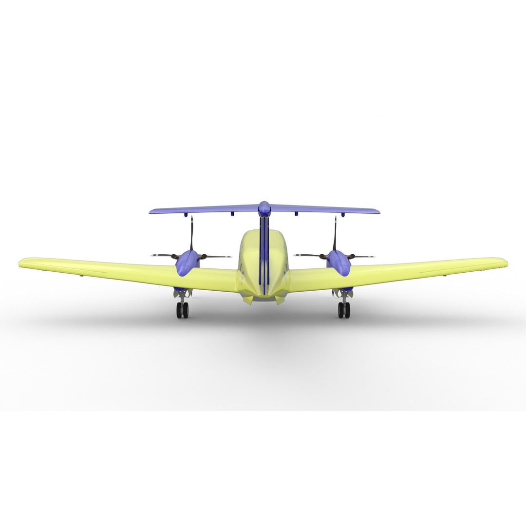 Beechcraft Hellenic Air Force 3D Model – Game-Ready Twin-Turboprop, Blender - View 6
