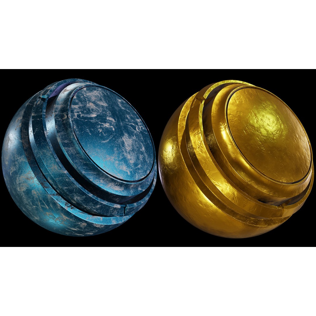 40 Metal Smart Material Textures 3D Model – PBR Customizable Assets - View 14