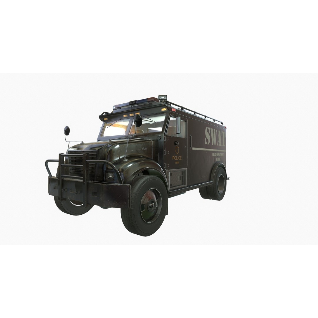 SWAT Van 3D Model – Low Poly Game Ready Asset with PBR Textures - View 13