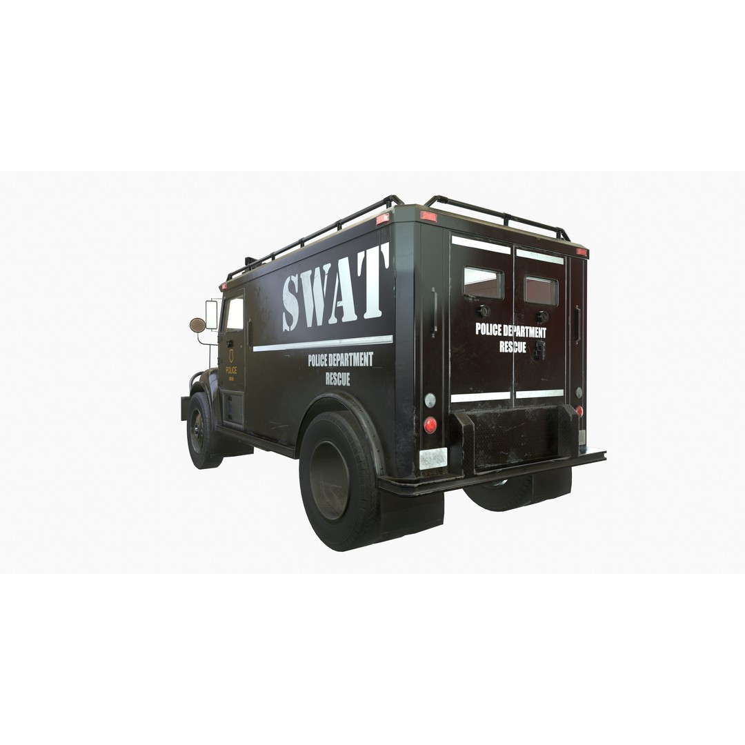 SWAT Van 3D Model – Low Poly Game Ready Asset with PBR Textures - View 17