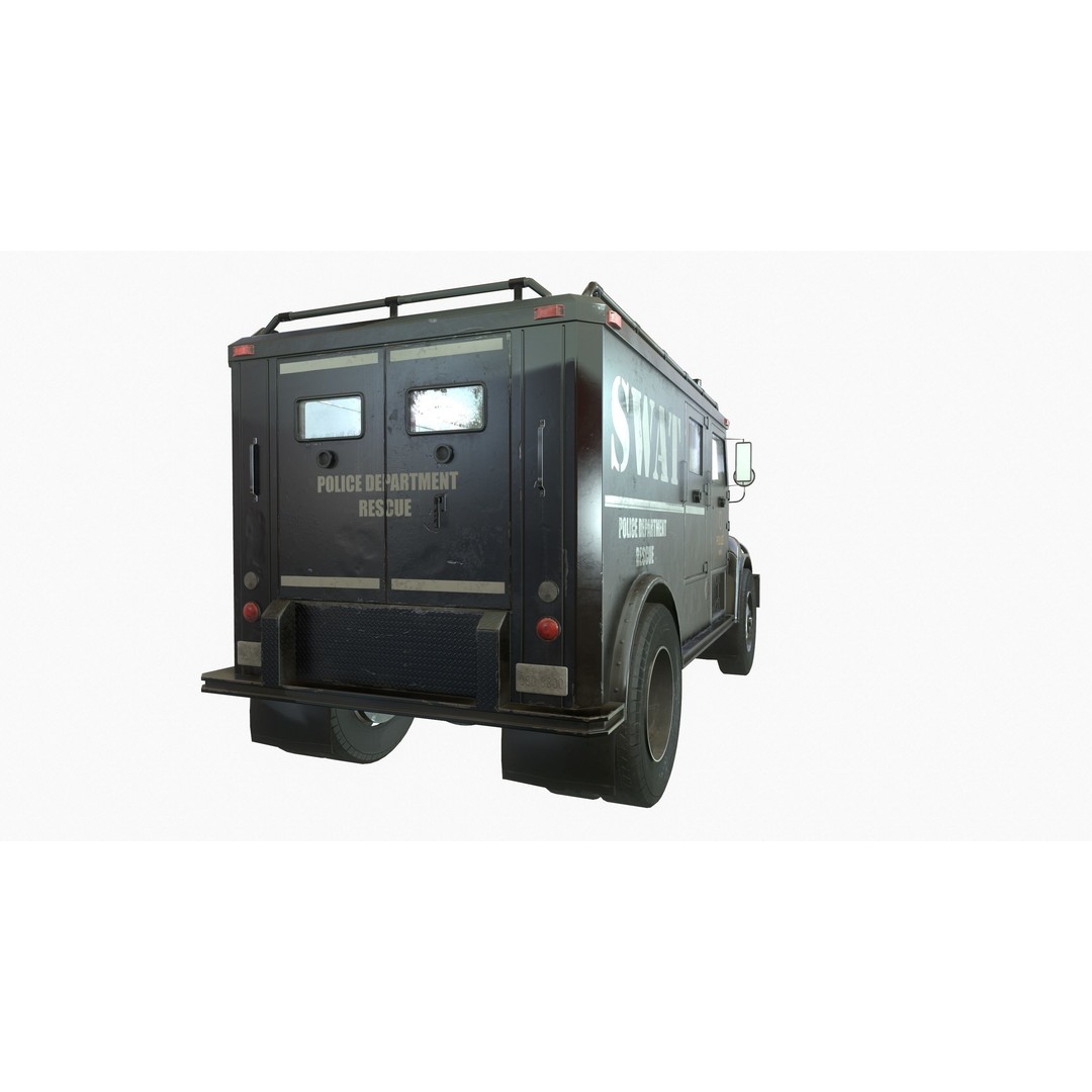 SWAT Van 3D Model – Low Poly Game Ready Asset with PBR Textures - View 19