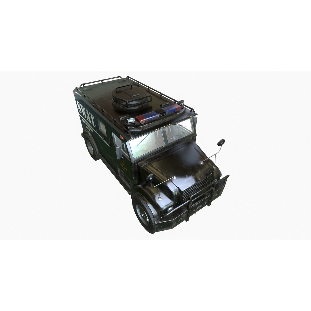 SWAT Van 3D Model – Low Poly Game Ready Asset with PBR Textures - View 21