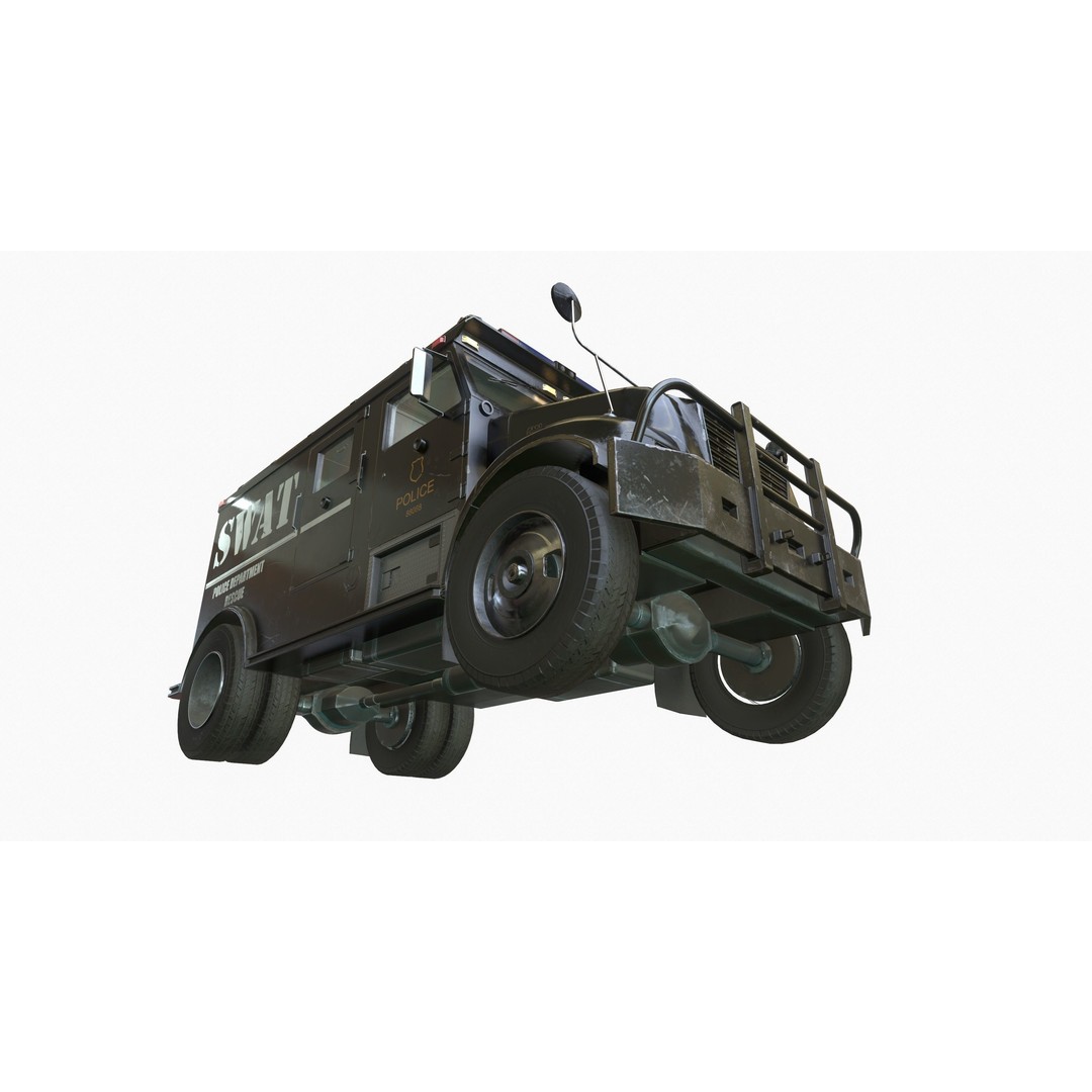 SWAT Van 3D Model – Low Poly Game Ready Asset with PBR Textures - View 25