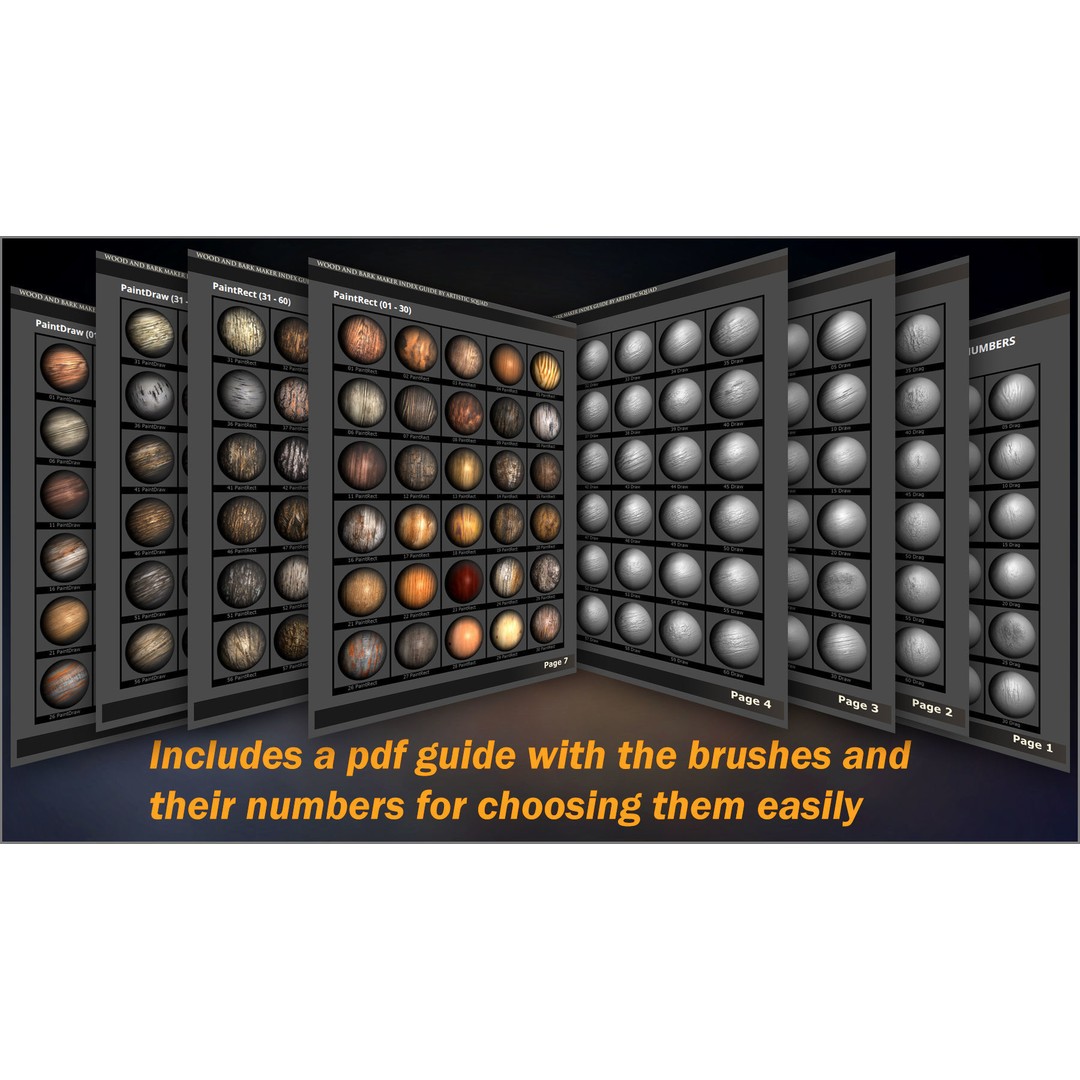 Wood and Bark 3D Model – ZBrush Brushes, Alphas & Patterns - View 18