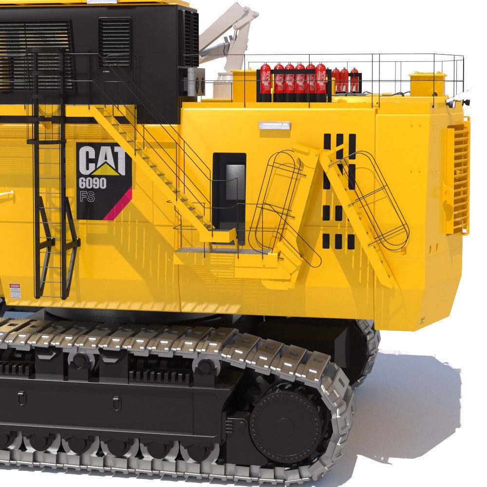Mining Excavator Cat 6090 FS 3D Model – High Poly PBR Asset, FBX - View 11