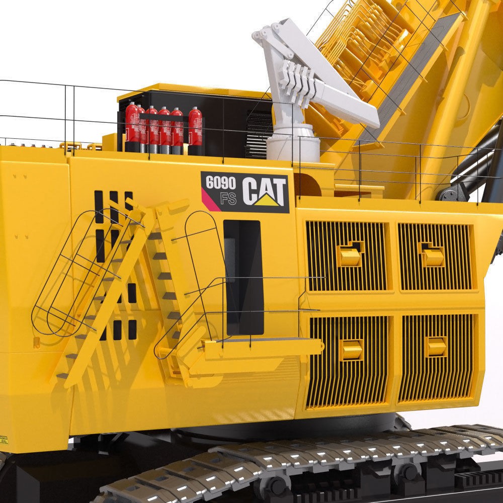 Mining Excavator Cat 6090 FS 3D Model – High Poly PBR Asset, FBX - View 14