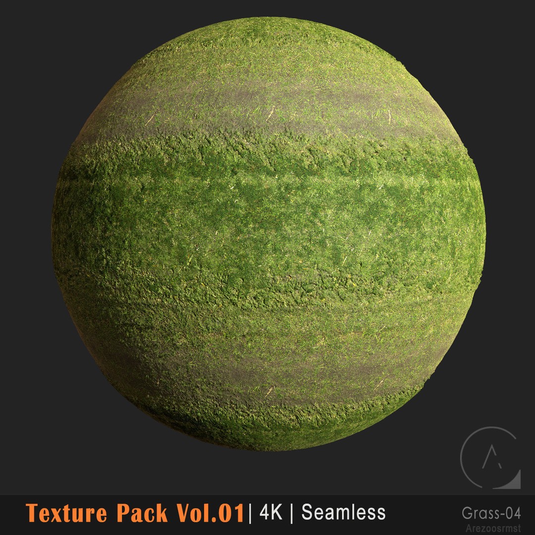 Grass Texture Pack 3D Model – 10 Types of PBR Seamless Textures, 4K - View 11