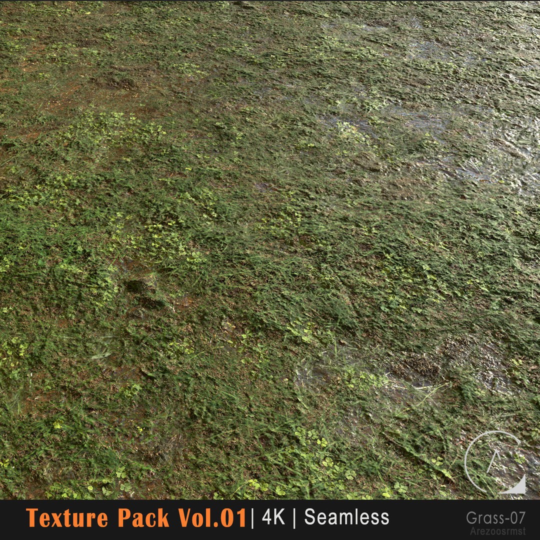 Grass Texture Pack 3D Model – 10 Types of PBR Seamless Textures, 4K - View 16