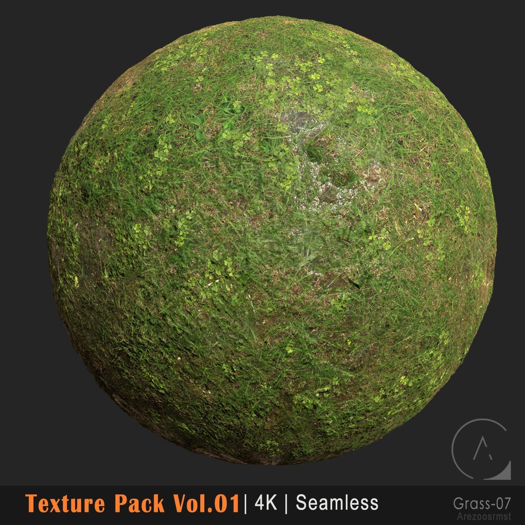 Grass Texture Pack 3D Model – 10 Types of PBR Seamless Textures, 4K - View 17