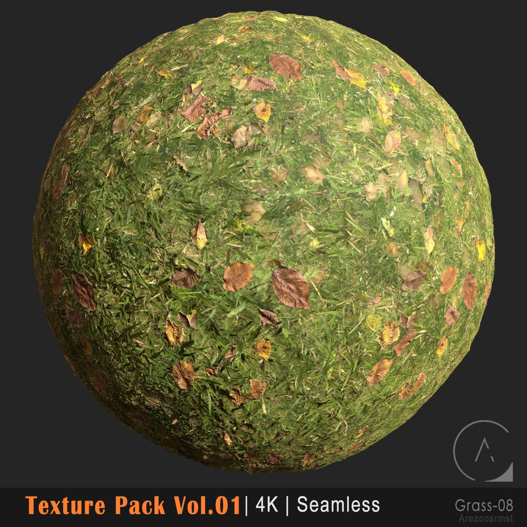 Grass Texture Pack 3D Model – 10 Types of PBR Seamless Textures, 4K - View 19
