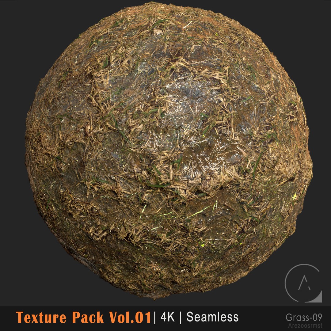 Grass Texture Pack 3D Model – 10 Types of PBR Seamless Textures, 4K - View 21