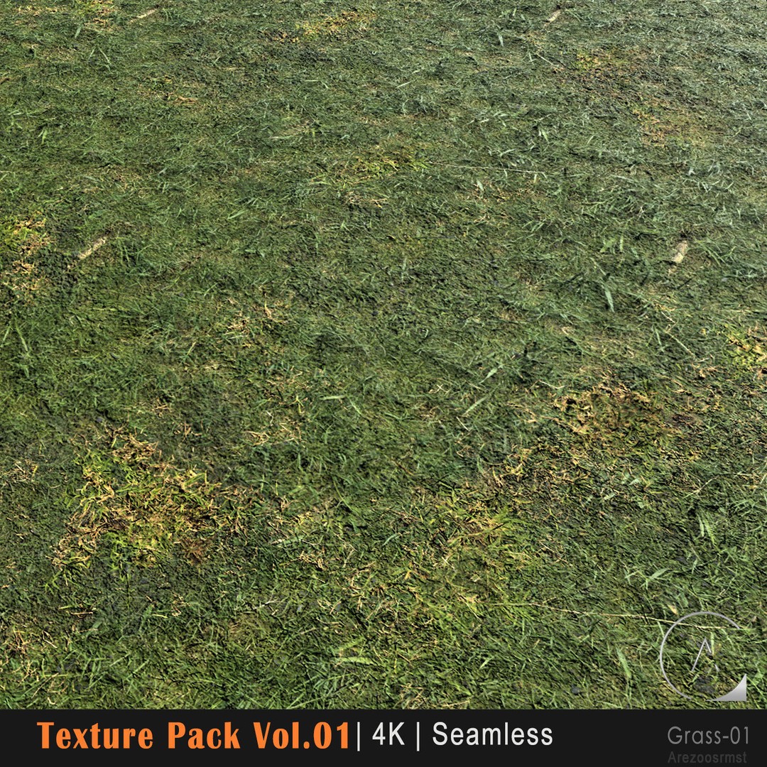 Grass Texture Pack 3D Model – 10 Types of PBR Seamless Textures, 4K - View 4