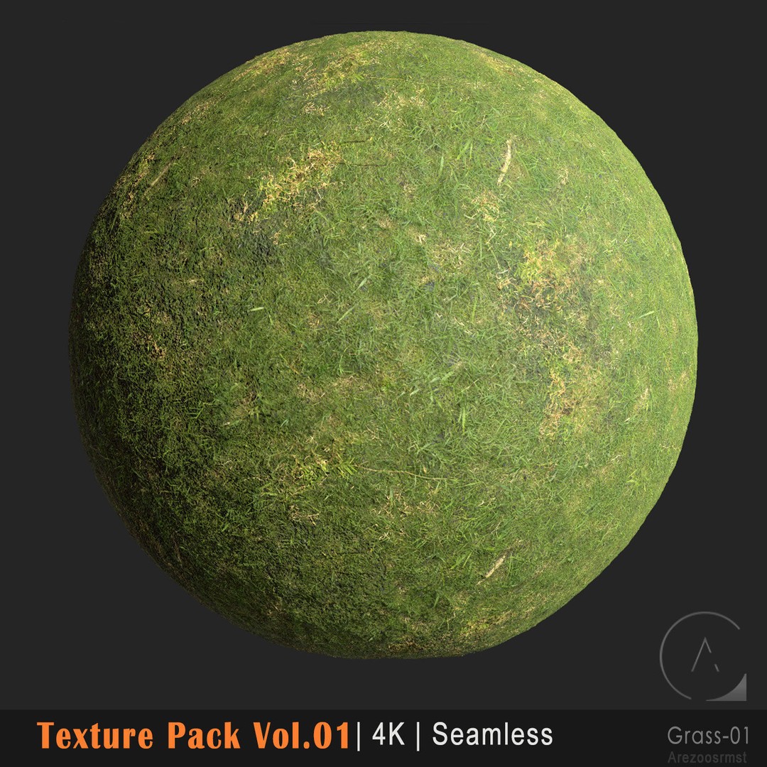 Grass Texture Pack 3D Model – 10 Types of PBR Seamless Textures, 4K - View 5