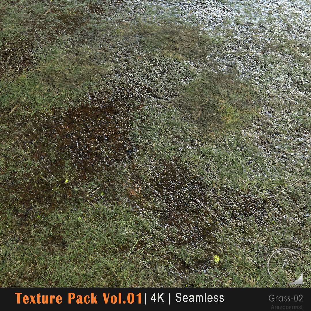 Grass Texture Pack 3D Model – 10 Types of PBR Seamless Textures, 4K - View 6