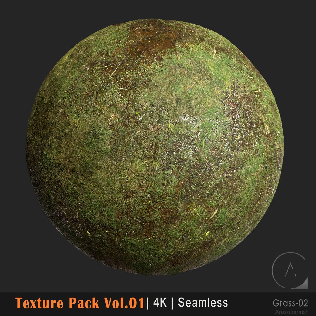 Grass Texture Pack 3D Model – 10 Types of PBR Seamless Textures, 4K - View 7