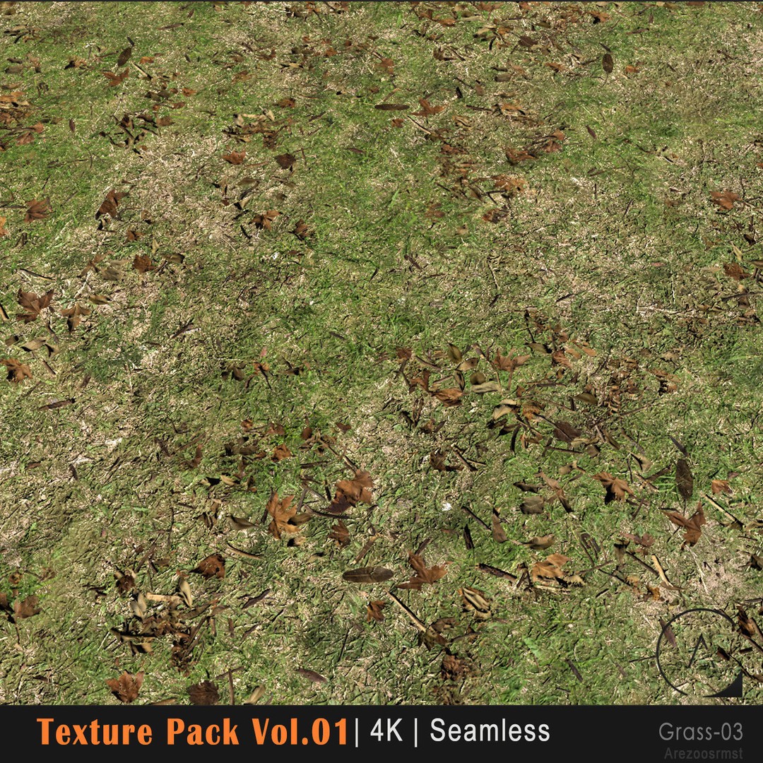 Grass Texture Pack 3D Model – 10 Types of PBR Seamless Textures, 4K - View 8