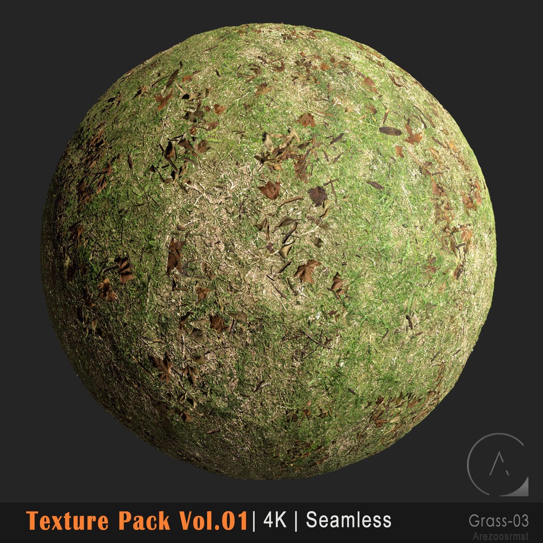 Grass Texture Pack 3D Model – 10 Types of PBR Seamless Textures, 4K - View 9