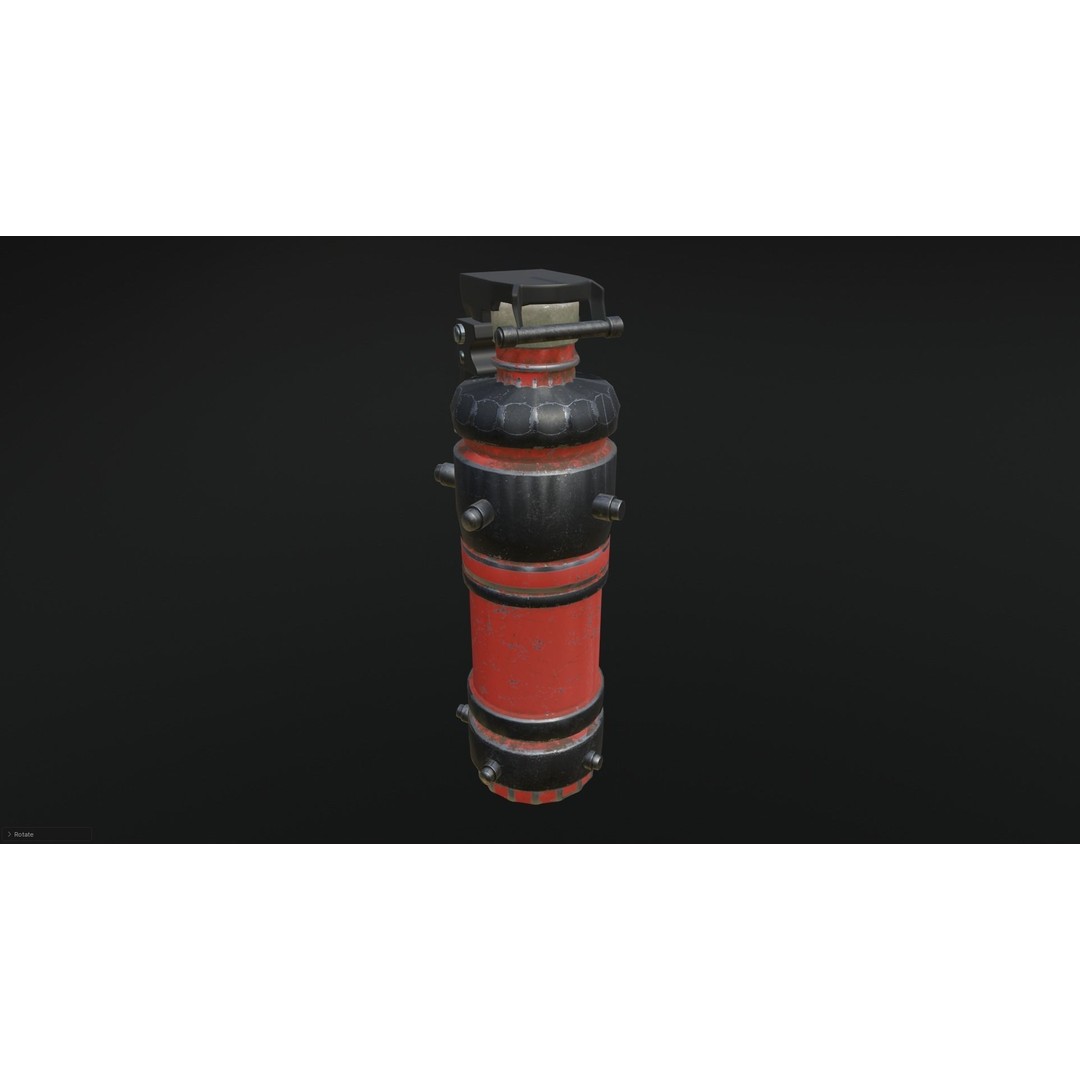 Smoke Grenade 3D Model – Realistic Game Asset, PBR Textures, FBX - View 3