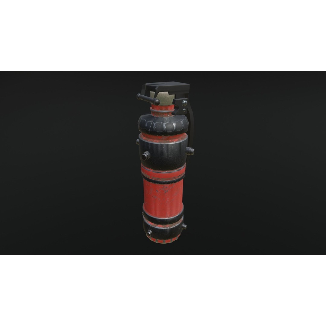 Smoke Grenade 3D Model – Realistic Game Asset, PBR Textures, FBX - View 4
