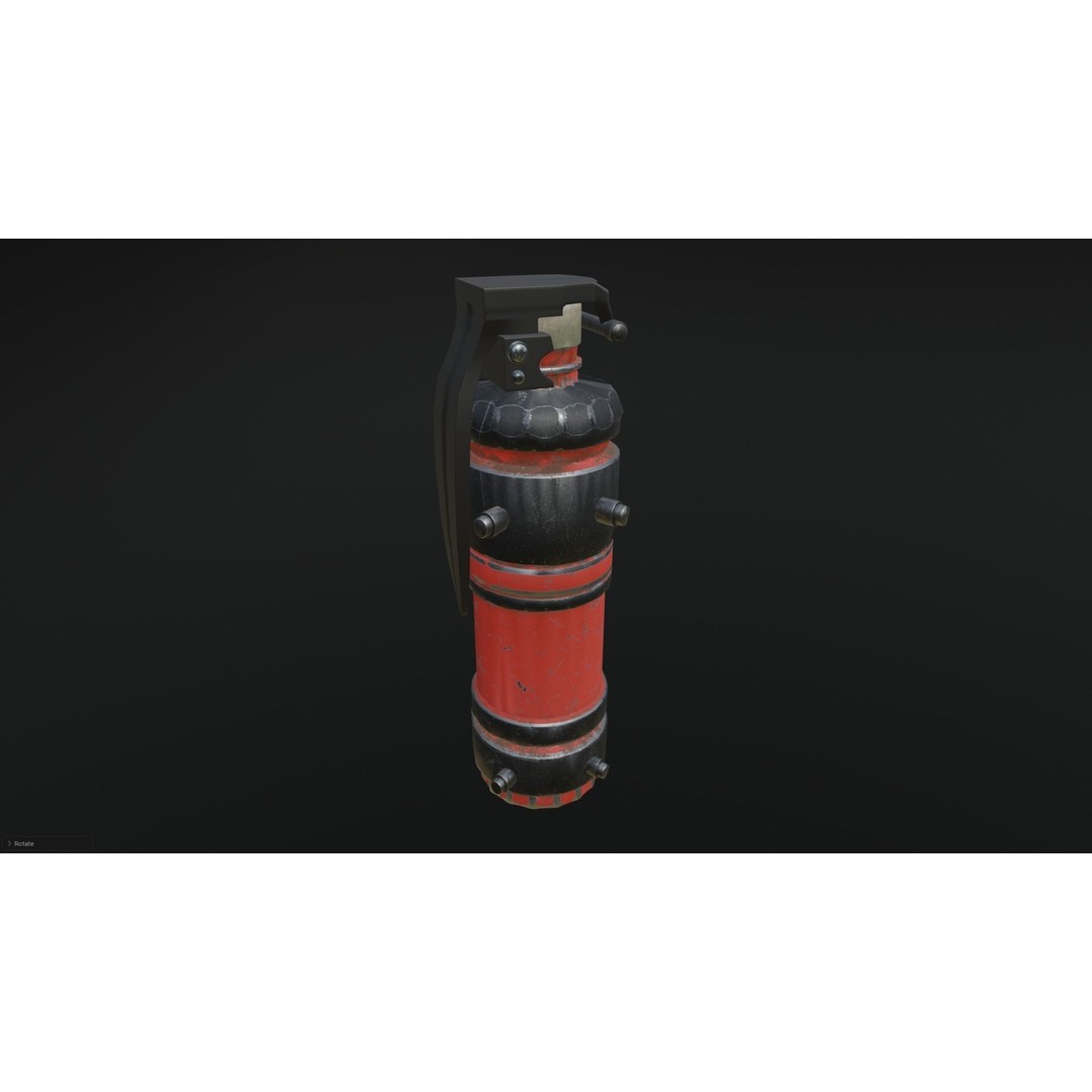 Smoke Grenade 3D Model – Realistic Game Asset, PBR Textures, FBX - View 6