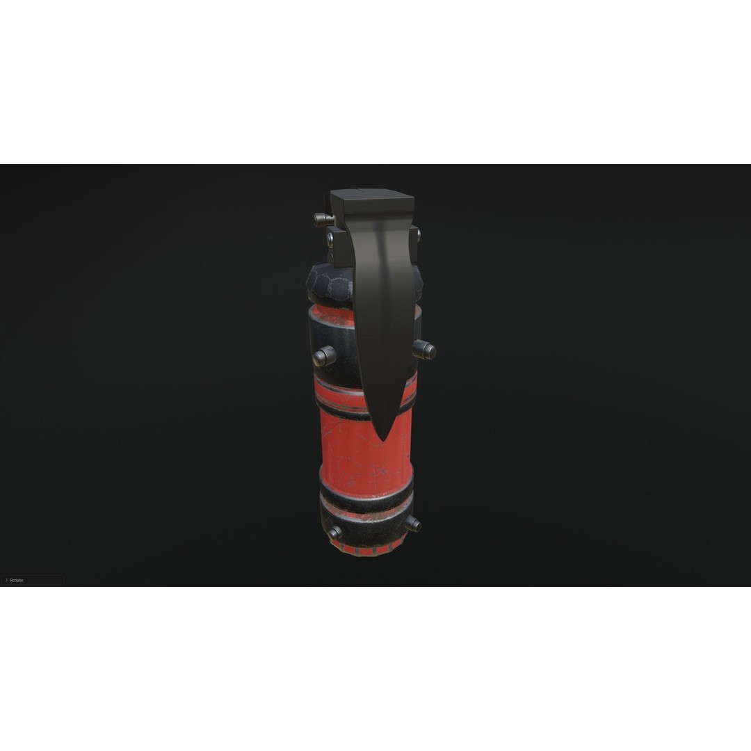 Smoke Grenade 3D Model – Realistic Game Asset, PBR Textures, FBX - View 8