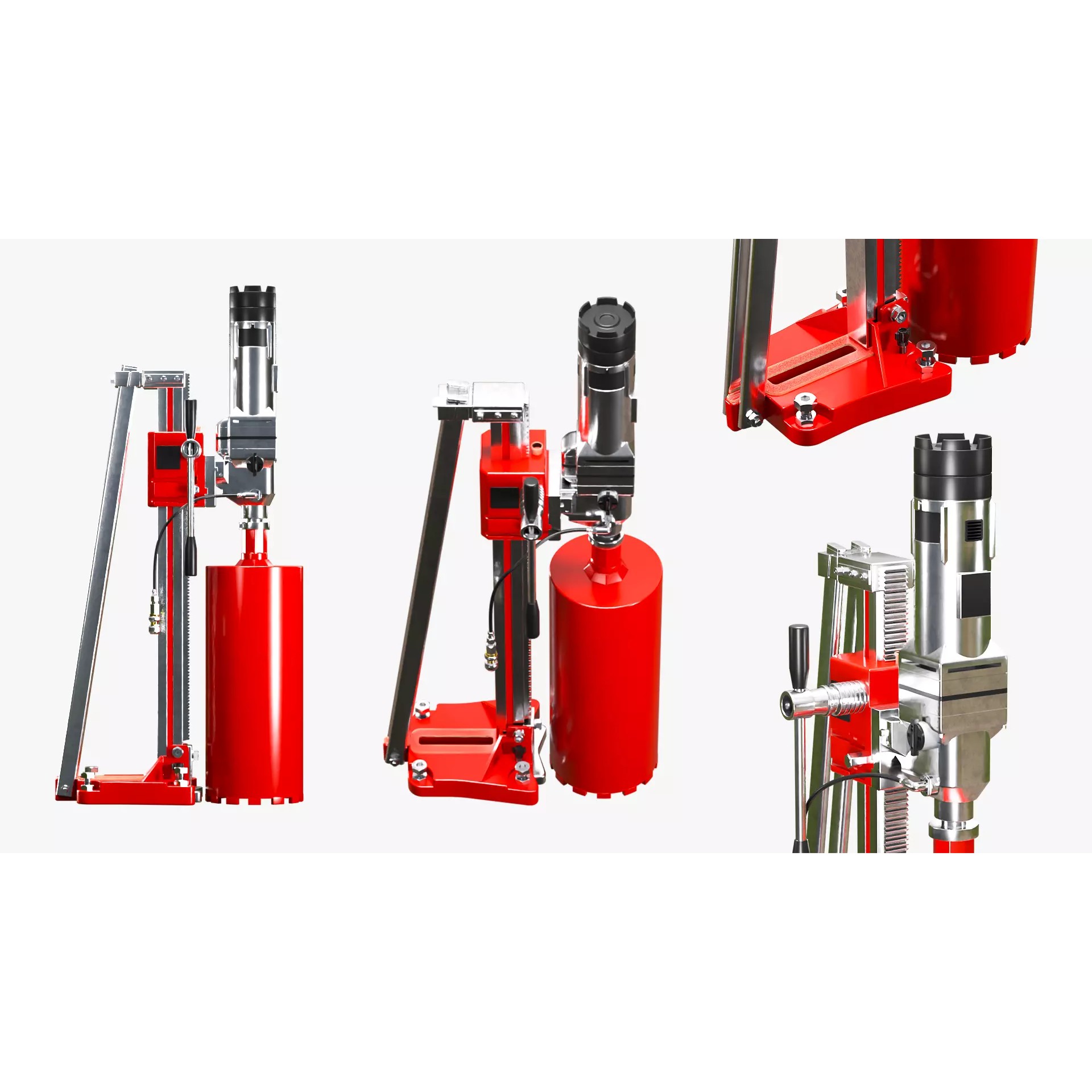 Concrete Diamond Core Cutting Drill Machine - Game-Ready 3D Model - View 2