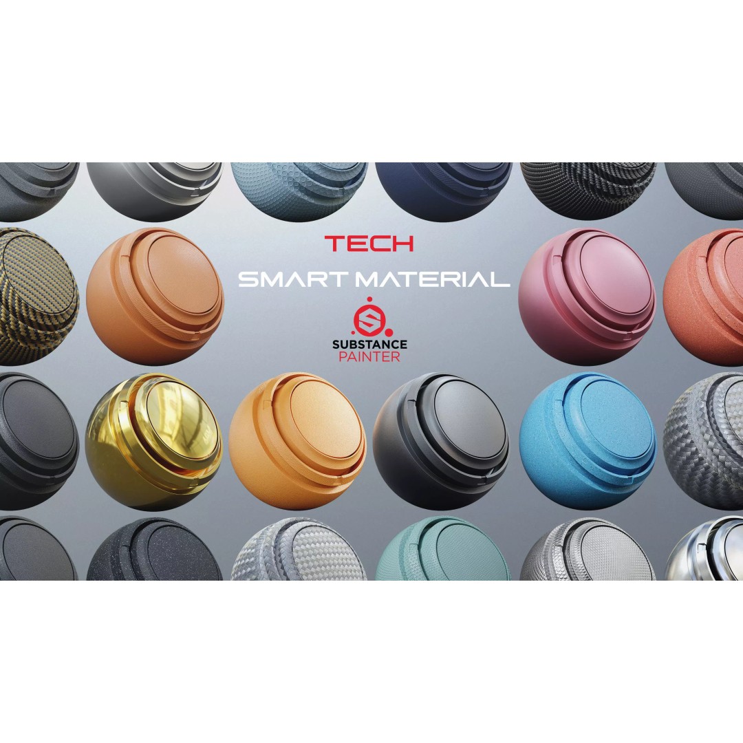 50 Tech Smart Material Substance Painter Textures – PBR Materials for Customization - View 2
