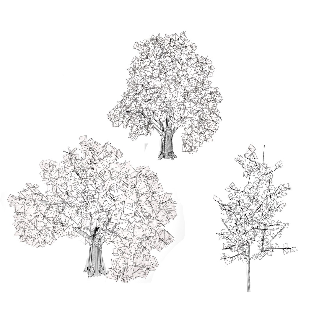 Quercus Tree Pack 3D Model – Low Poly Game Asset, FBX, PBR