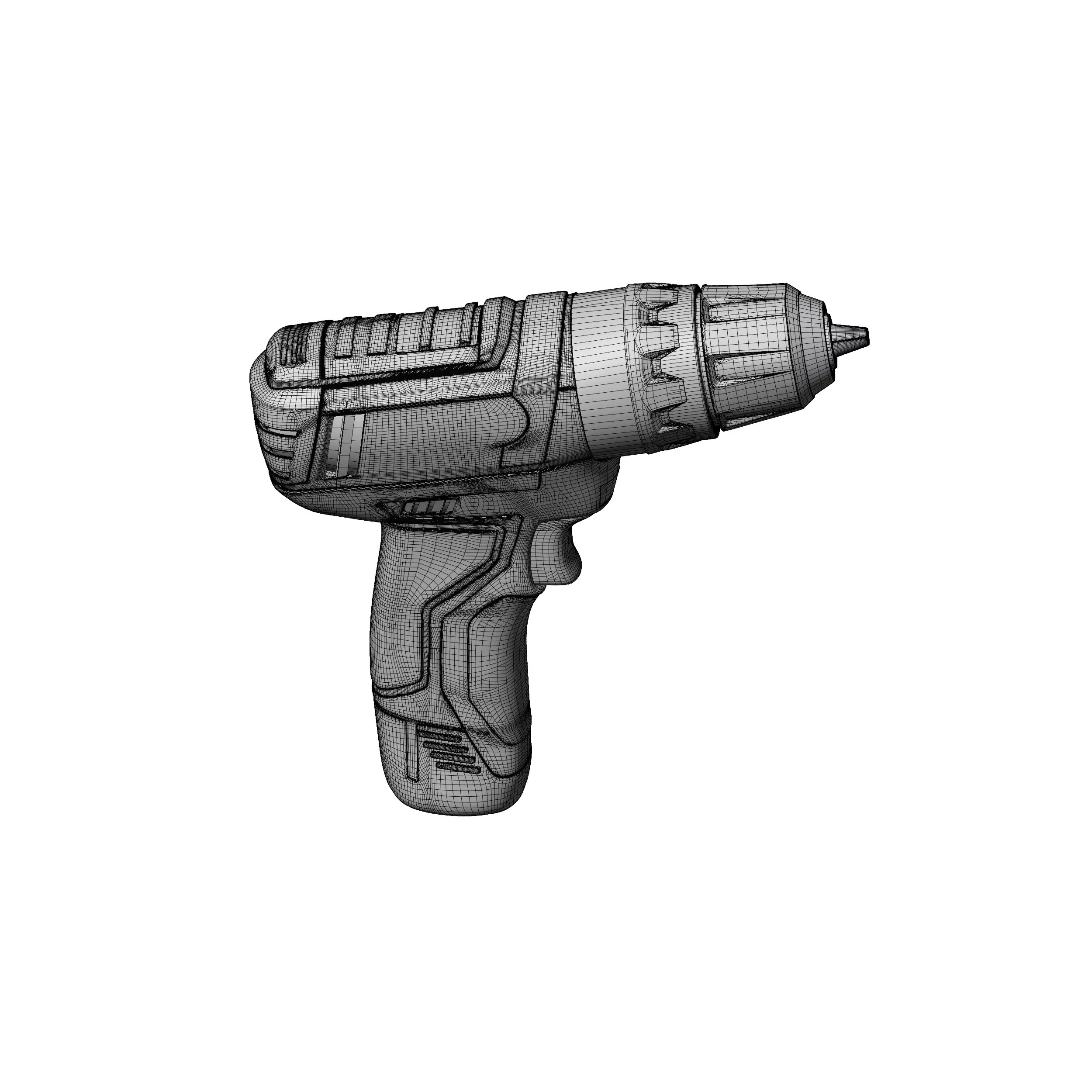 Cordless Power Drill - Game-Ready 3D Model - View 5